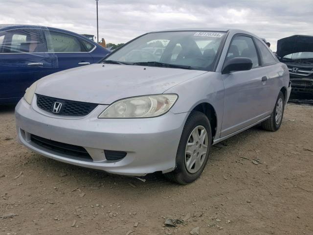 1HGEM22155L026936 - 2005 HONDA CIVIC DX V SILVER photo 2