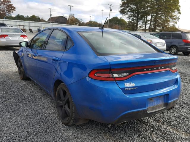 1C3CDFBB8FD352493 - 2015 DODGE DART SXT BLUE photo 3