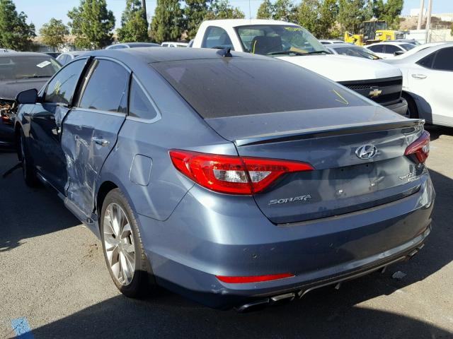 5NPE34ABXFH165117 - 2015 HYUNDAI SONATA SPO BLUE photo 3