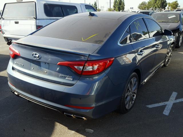 5NPE34ABXFH165117 - 2015 HYUNDAI SONATA SPO BLUE photo 4