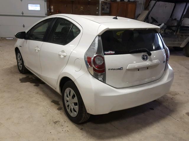 JTDKDTB32D1536583 - 2013 TOYOTA PRIUS C WHITE photo 3