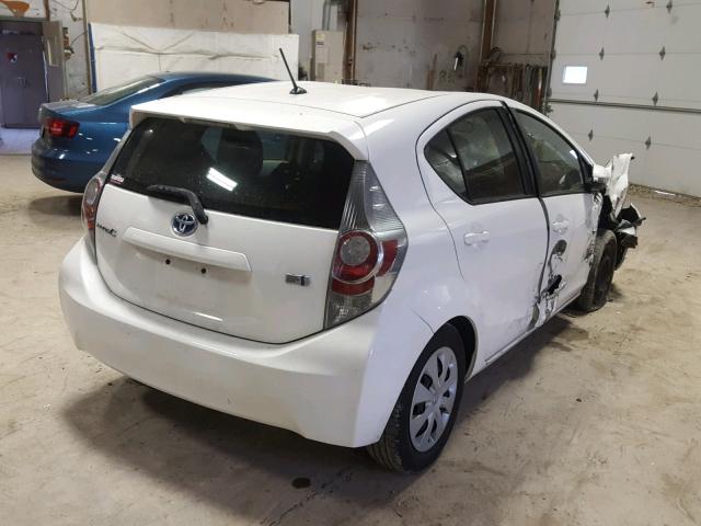 JTDKDTB32D1536583 - 2013 TOYOTA PRIUS C WHITE photo 4