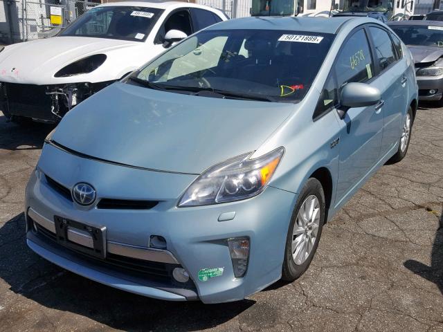 JTDKN3DP9C3019006 - 2012 TOYOTA PRIUS PLUG TURQUOISE photo 2