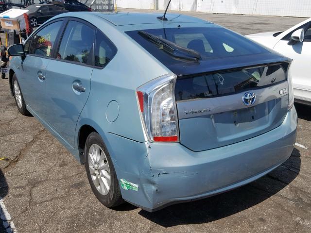 JTDKN3DP9C3019006 - 2012 TOYOTA PRIUS PLUG TURQUOISE photo 3