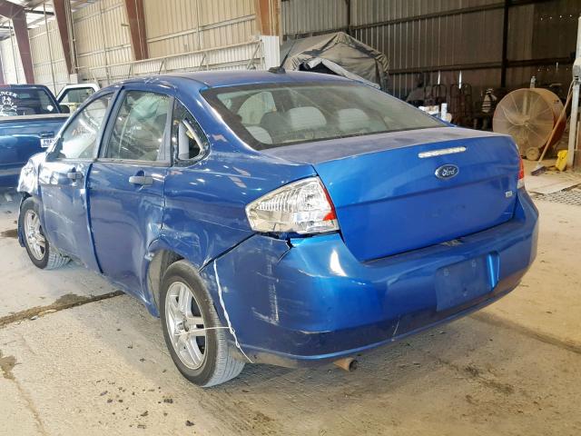 1FAHP3FN9AW157906 - 2010 FORD FOCUS SE BLUE photo 3