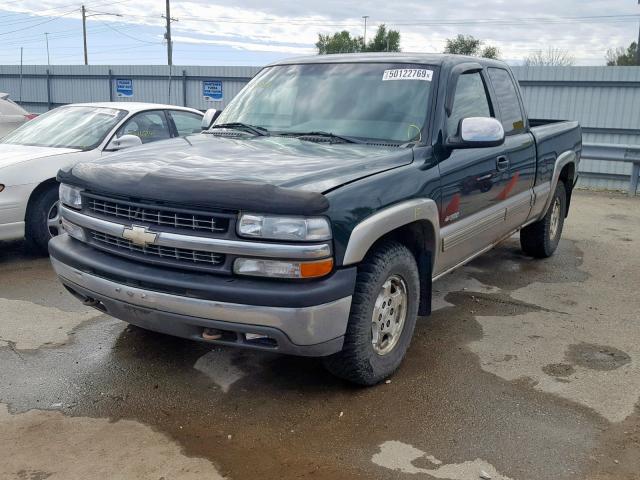 2GCEK19T211110072 - 2001 CHEVROLET SILVERADO GREEN photo 2