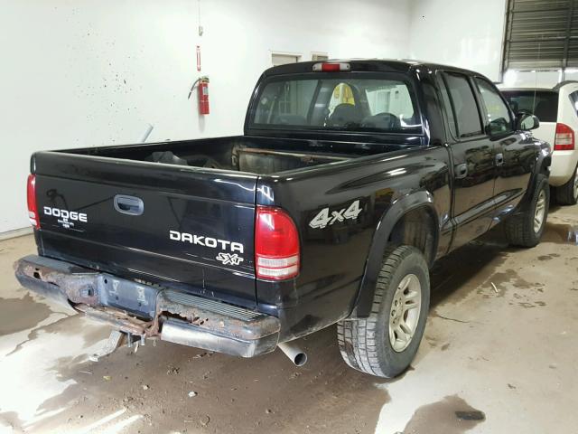 1D7HG38K74S646917 - 2004 DODGE DAKOTA QUA BLACK photo 4