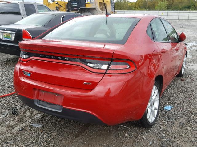 1C3CDFBA1DD123402 - 2013 DODGE DART SXT RED photo 4