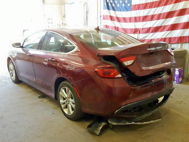 1C3CCCAB4GN192563 - 2016 CHRYSLER 200 LIMITE MAROON photo 3