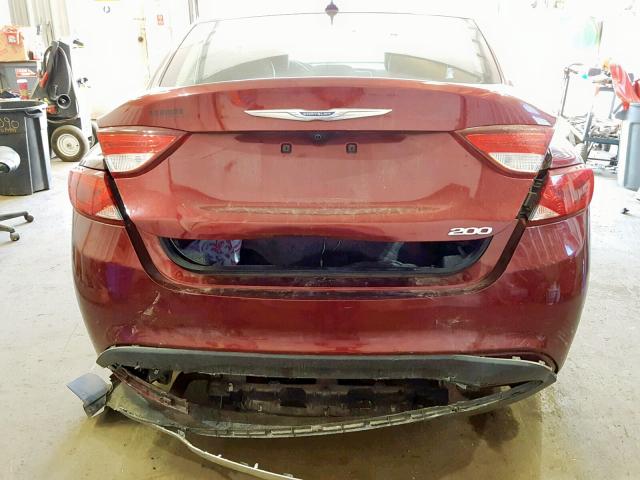 1C3CCCAB4GN192563 - 2016 CHRYSLER 200 LIMITE MAROON photo 9