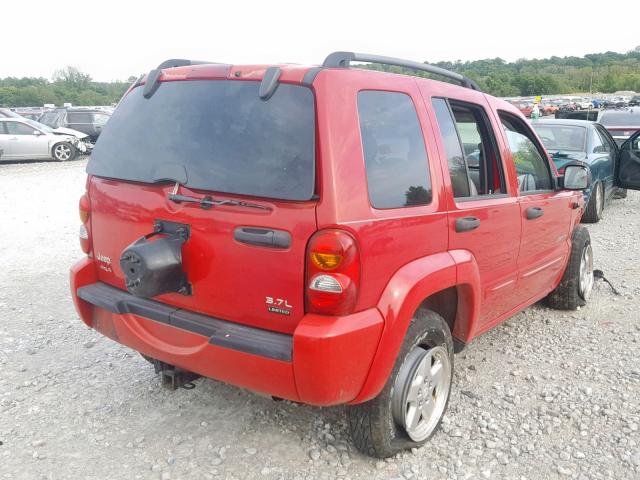 1J8GL58K34W296183 - 2004 JEEP LIBERTY LI RED photo 4