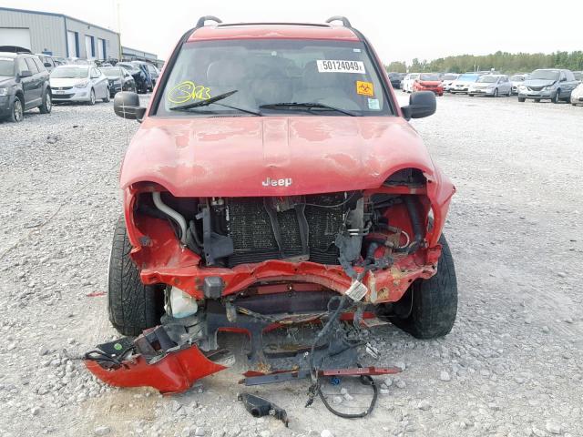 1J8GL58K34W296183 - 2004 JEEP LIBERTY LI RED photo 7