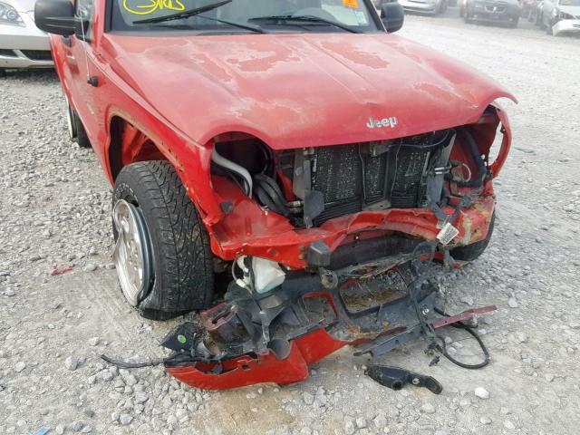 1J8GL58K34W296183 - 2004 JEEP LIBERTY LI RED photo 9