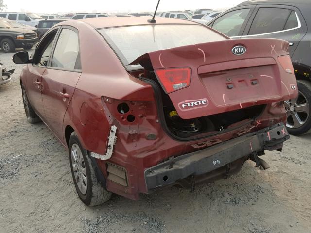 KNAFU4A20A5142713 - 2010 KIA FORTE EX BURGUNDY photo 3