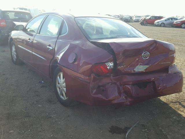 2G4WD532051256591 - 2005 BUICK LACROSSE C BURGUNDY photo 3