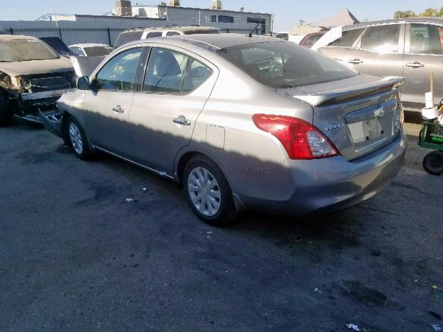 3N1CN7AP2EK449248 - 2014 NISSAN VERSA S GRAY photo 3