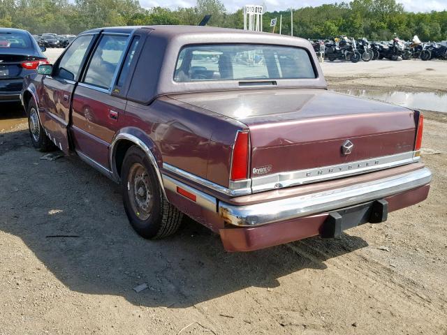 1C3XY66R9MD198726 - 1991 CHRYSLER NEW YORKER MAROON photo 3