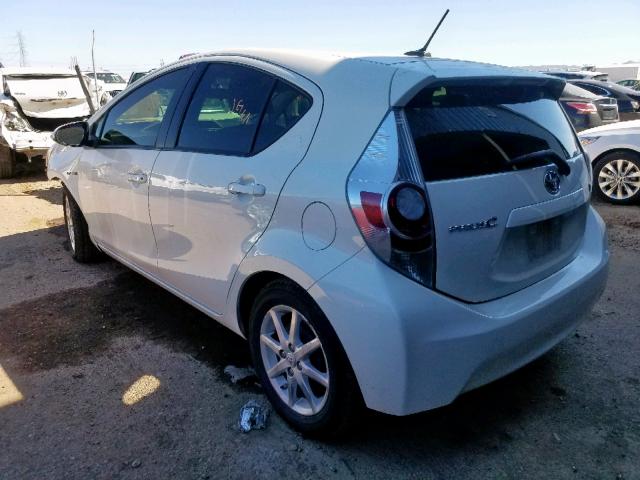 JTDKDTB30C1024383 - 2012 TOYOTA PRIUS C WHITE photo 3