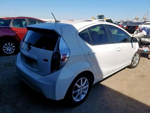 JTDKDTB30C1024383 - 2012 TOYOTA PRIUS C WHITE photo 4