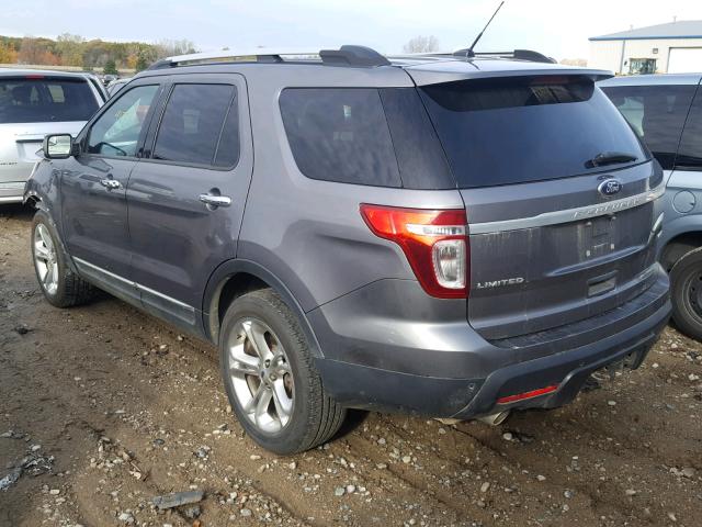 1FM5K8F85EGB95616 - 2014 FORD EXPLORER L GRAY photo 3