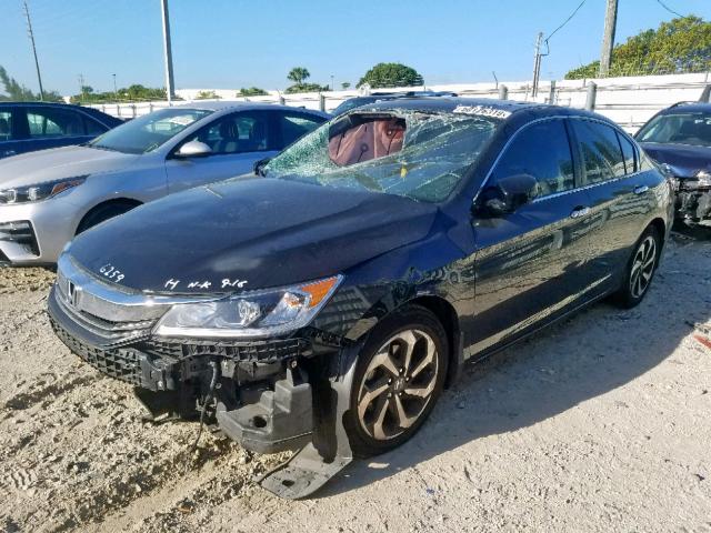 1HGCR2F89GA056259 - 2016 HONDA ACCORD EXL BLACK photo 2