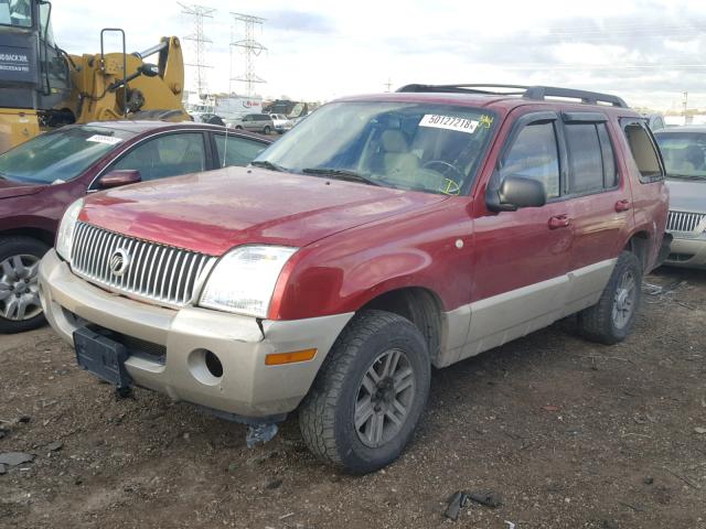 4M2ZU86K65UJ02965 - 2005 MERCURY MOUNTAINEE RED photo 2