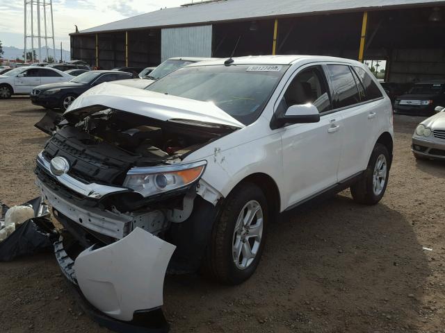 2FMDK3JC7CBA08603 - 2012 FORD EDGE SEL WHITE photo 2