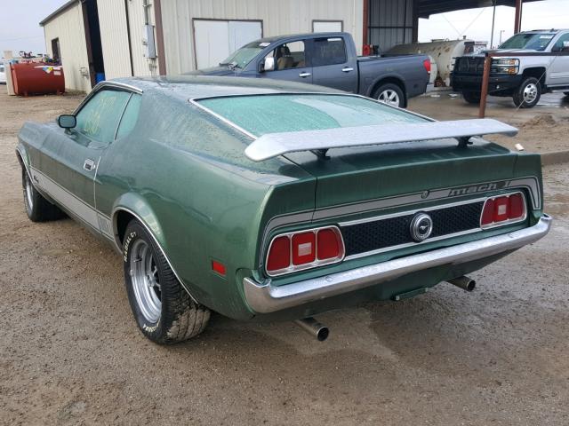 3F05H225669 - 1973 FORD MUSTANG MA GREEN photo 3