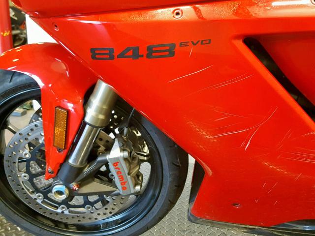 ZDM1XBMV6BB015566 - 2011 DUCATI 848 RED photo 11