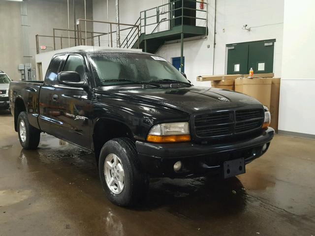 1B7GG22XX1S129580 - 2001 DODGE DAKOTA BLACK photo 1