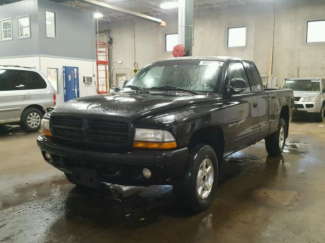 1B7GG22XX1S129580 - 2001 DODGE DAKOTA BLACK photo 2