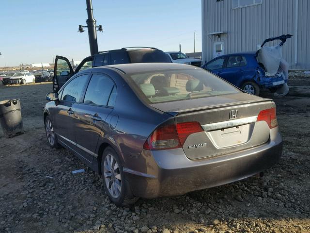 2HGFA1E07AH044453 - 2010 HONDA CIVIC EXL GRAY photo 3