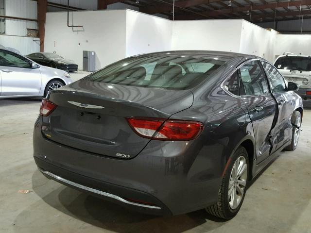 1C3CCCAB0GN140833 - 2016 CHRYSLER 200 LIMITE GRAY photo 4