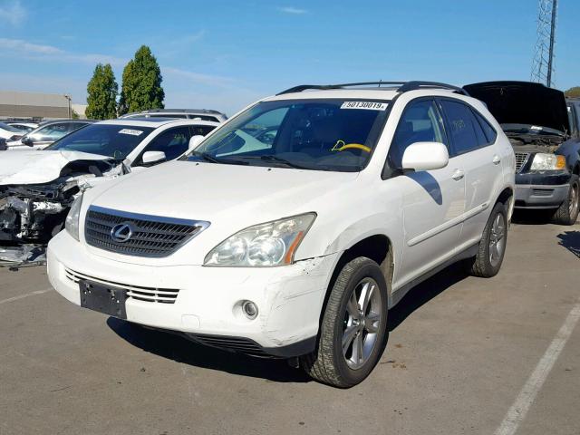 JTJHW31U972021994 - 2007 LEXUS RX 400H WHITE photo 2