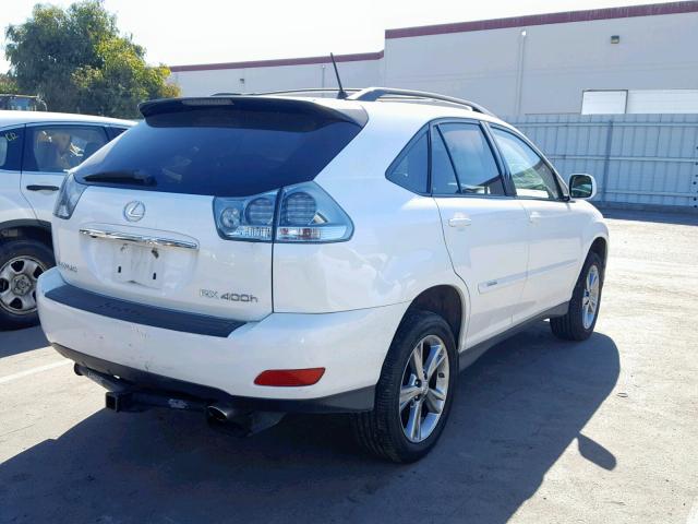 JTJHW31U972021994 - 2007 LEXUS RX 400H WHITE photo 4