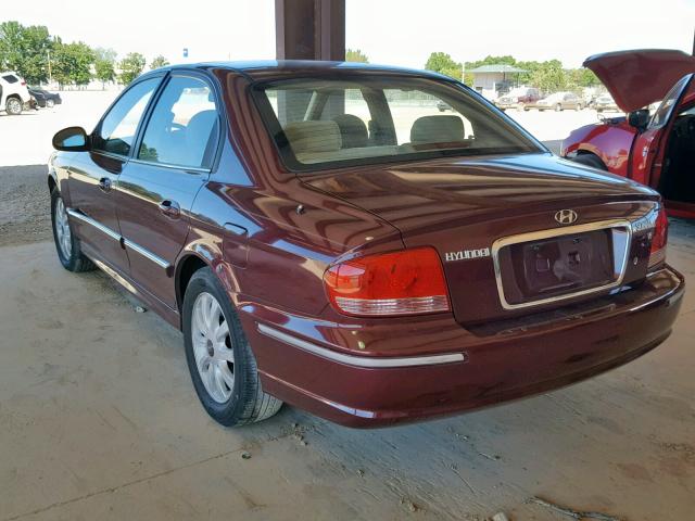 KMHWF35H34A072900 - 2004 HYUNDAI SONATA GLS MAROON photo 3