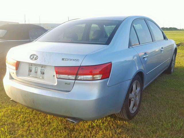 5NPEU46F07H212519 - 2007 HYUNDAI SONATA SE BLUE photo 4