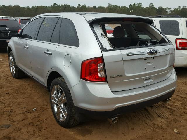 2FMDK3KC8DBB63256 - 2013 FORD EDGE LIMIT SILVER photo 3