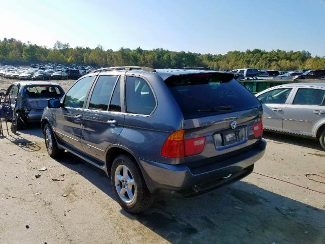 5UXFA53512LP39552 - 2002 BMW X5 3.0I GRAY photo 3