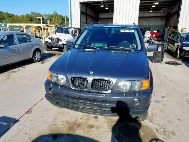 5UXFA53512LP39552 - 2002 BMW X5 3.0I GRAY photo 9