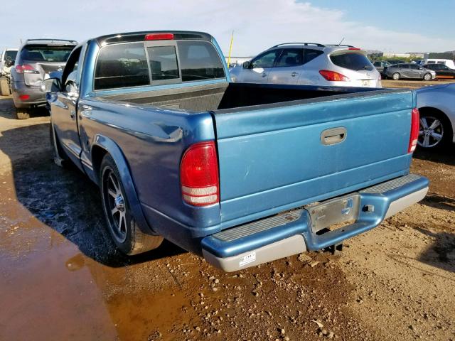 1D7FL16K14S701680 - 2004 DODGE DAKOTA SXT BLUE photo 3