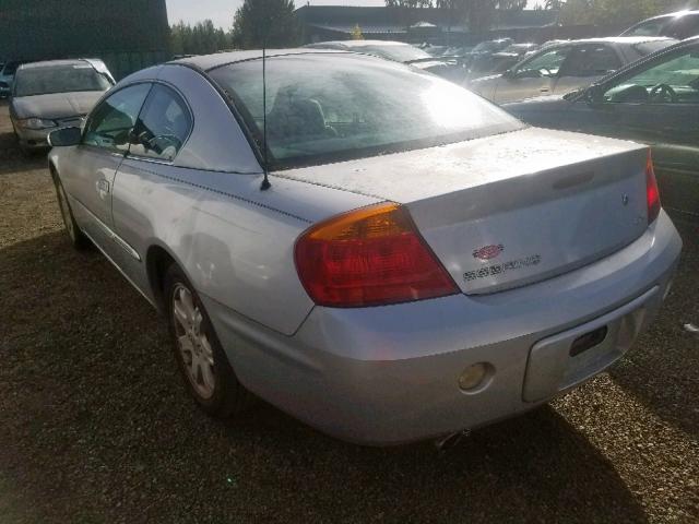 4C3AG52H21E070154 - 2001 CHRYSLER SEBRING LX SILVER photo 3