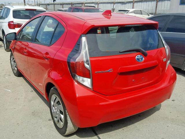 JTDKDTB35F1579107 - 2015 TOYOTA PRIUS C RED photo 3