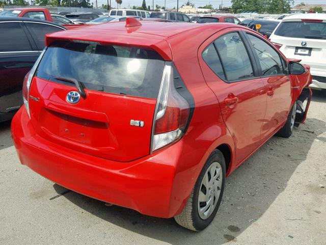 JTDKDTB35F1579107 - 2015 TOYOTA PRIUS C RED photo 4