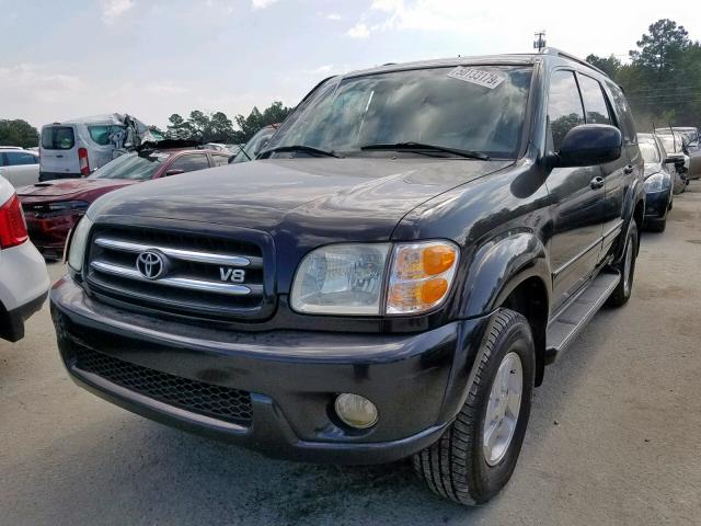 5TDZT38A42S086474 - 2002 TOYOTA SEQUOIA LI BLACK photo 2