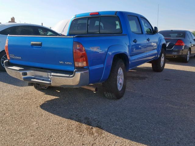 5TELU42N57Z436984 - 2007 TOYOTA TACOMA DOU BLUE photo 4