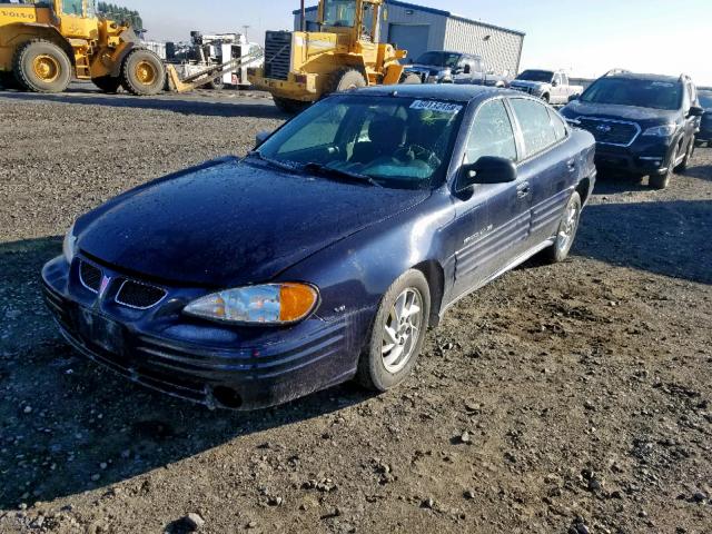 1G2NF52E11M532818 - 2001 PONTIAC GRAND AM S BLUE photo 2