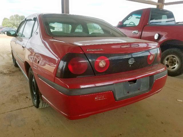 2G1WF52E549229860 - 2004 CHEVROLET IMPALA RED photo 3