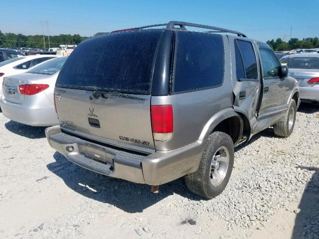 1GNCS13W312164997 - 2001 CHEVROLET BLAZER GRAY photo 4