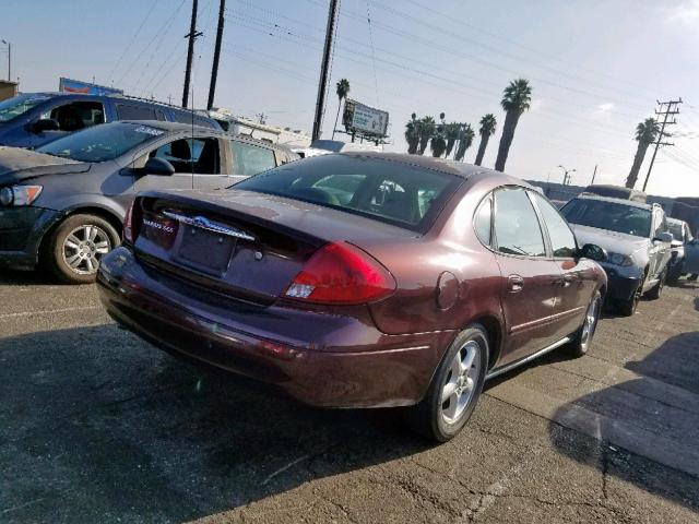 1FAFP55S01G130596 - 2001 FORD TAURUS SES BURGUNDY photo 4